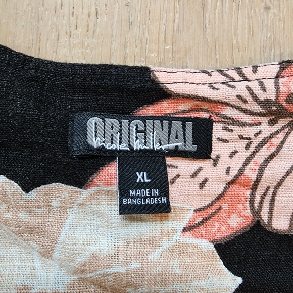 Nicole Miller Linnen Floral Dress Size XL - Picture 9 of 14